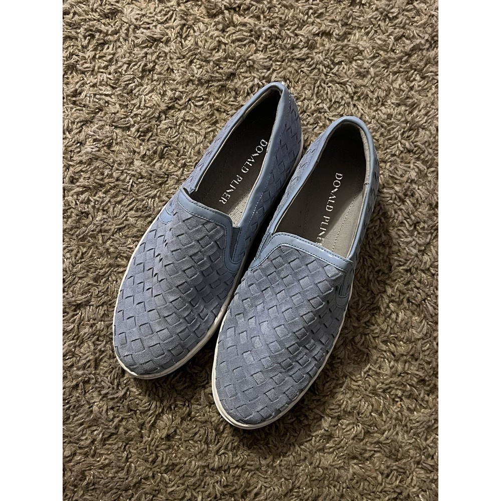Donald Pliner Woven Leather Slip On Platform Sneakers Shoes Loafers Sz 6 EUC!